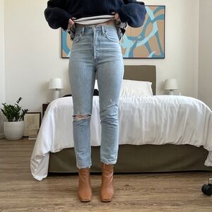 AGOLDE RILEY HIGH RISE STRAIGHT CROP